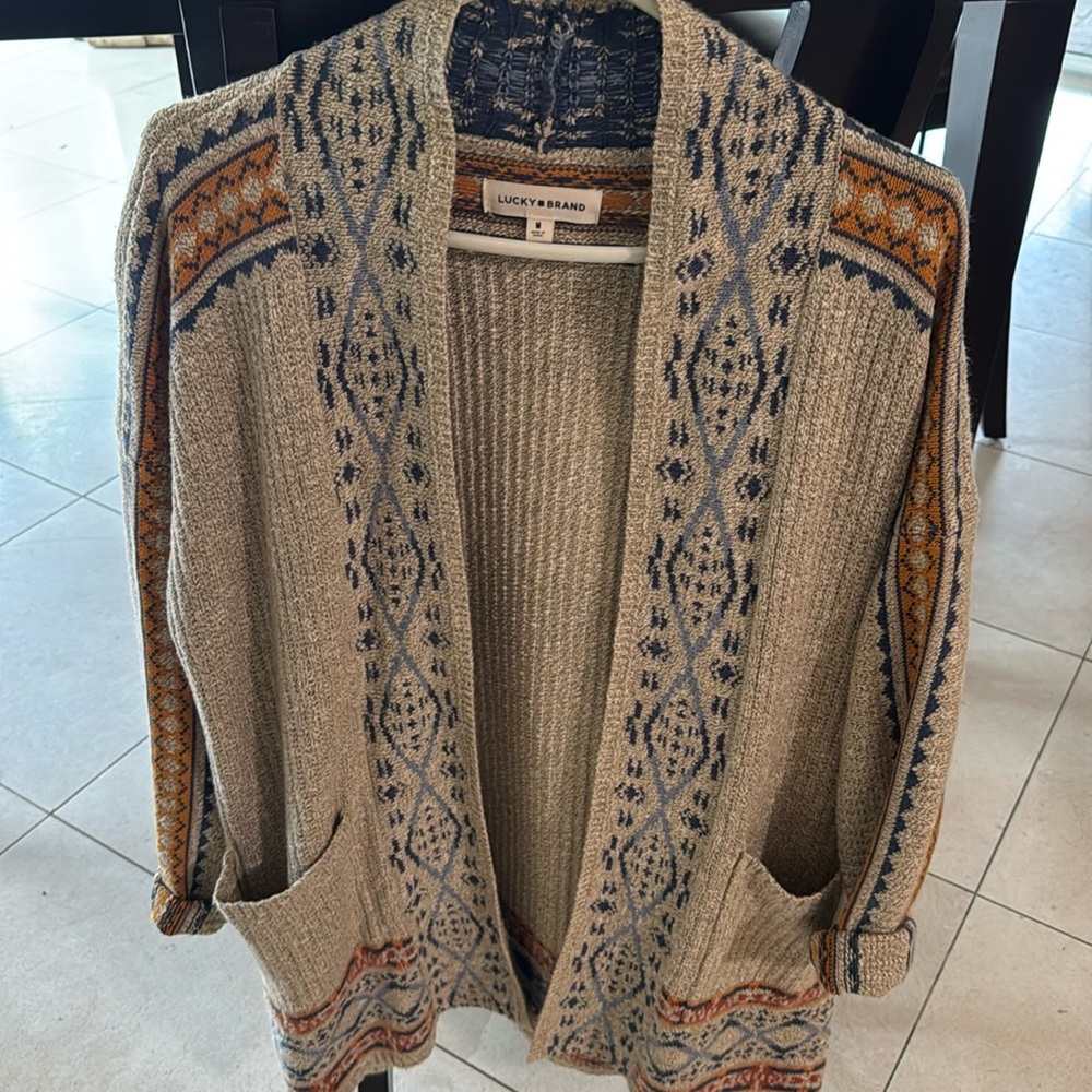 Lucky Brand Knit Cardigan-M. 2 pockets on front 
 Very comfy!